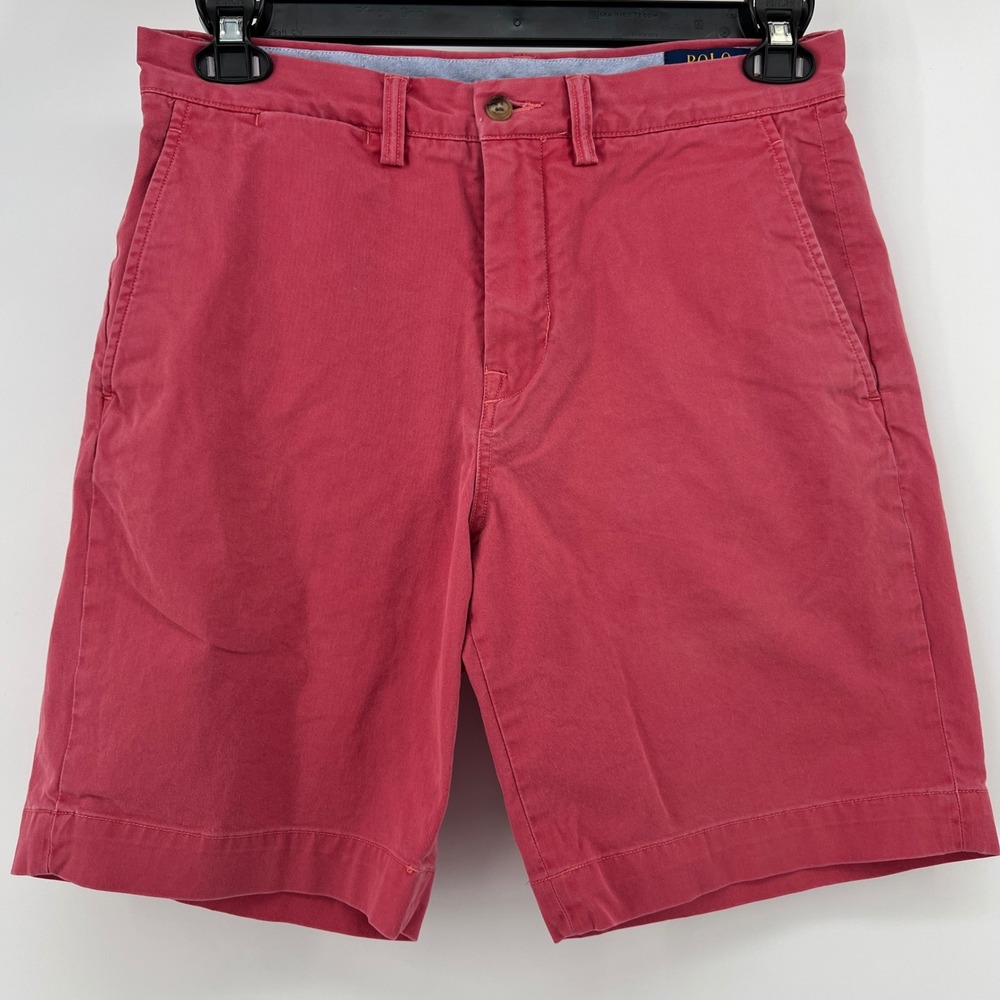 Polo Ralph Lauren Mens Stretch Classic Fit Chino Shorts Salmon‎ Pink Size 30